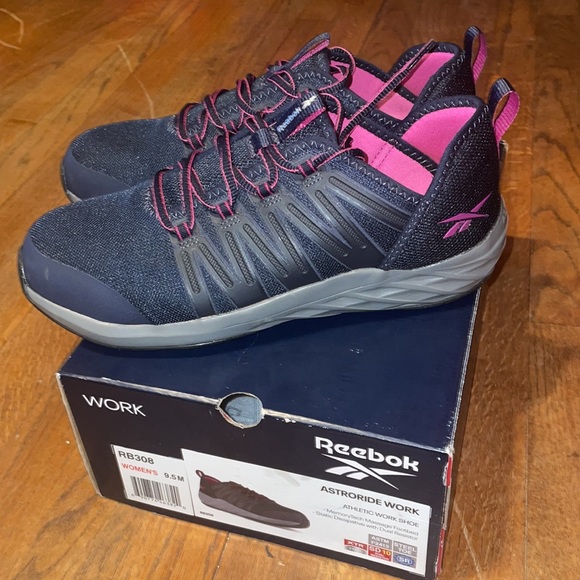 •REEBOK•NWB ASTRORIDE WORK MEMORYTECH MASSAGE FOOTBEED STEEL TOE SHOE SIZE 9.5 - Picture 11 of 16